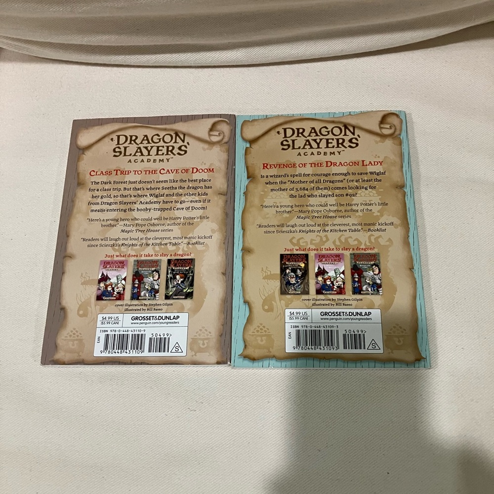 Dragon Slayers' Academy Books - Set of 2 (Blue & Teal Covers) Kate McMullan - Picture 2 of 7